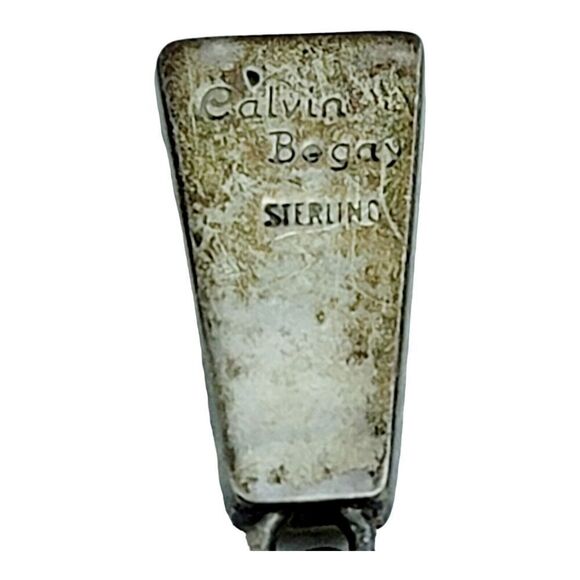 Calvin Begay Navajo Sterling Silver Inlay MultiColor Stone Pendant - Picture 5 of 6